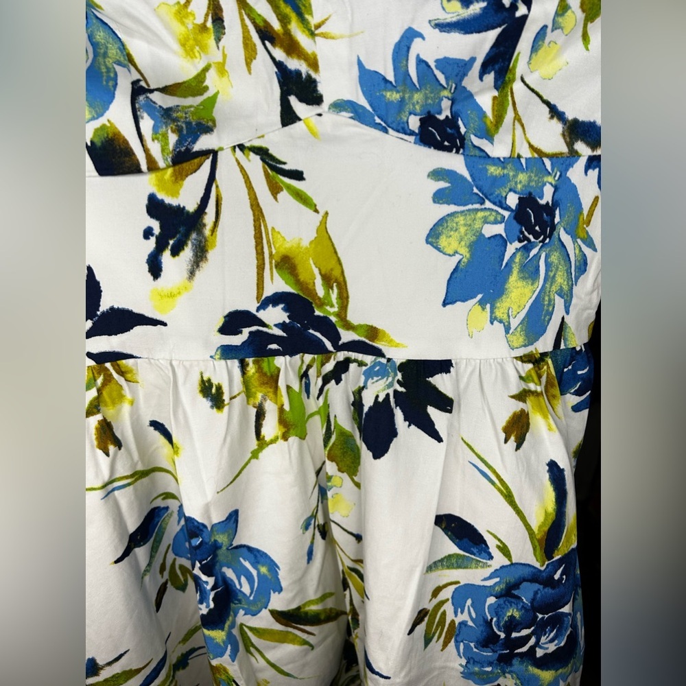 Women’s NWT Allen Schwartz White Multicolor Floral Strap MIDI Dress Size Small - Picture 4 of 8